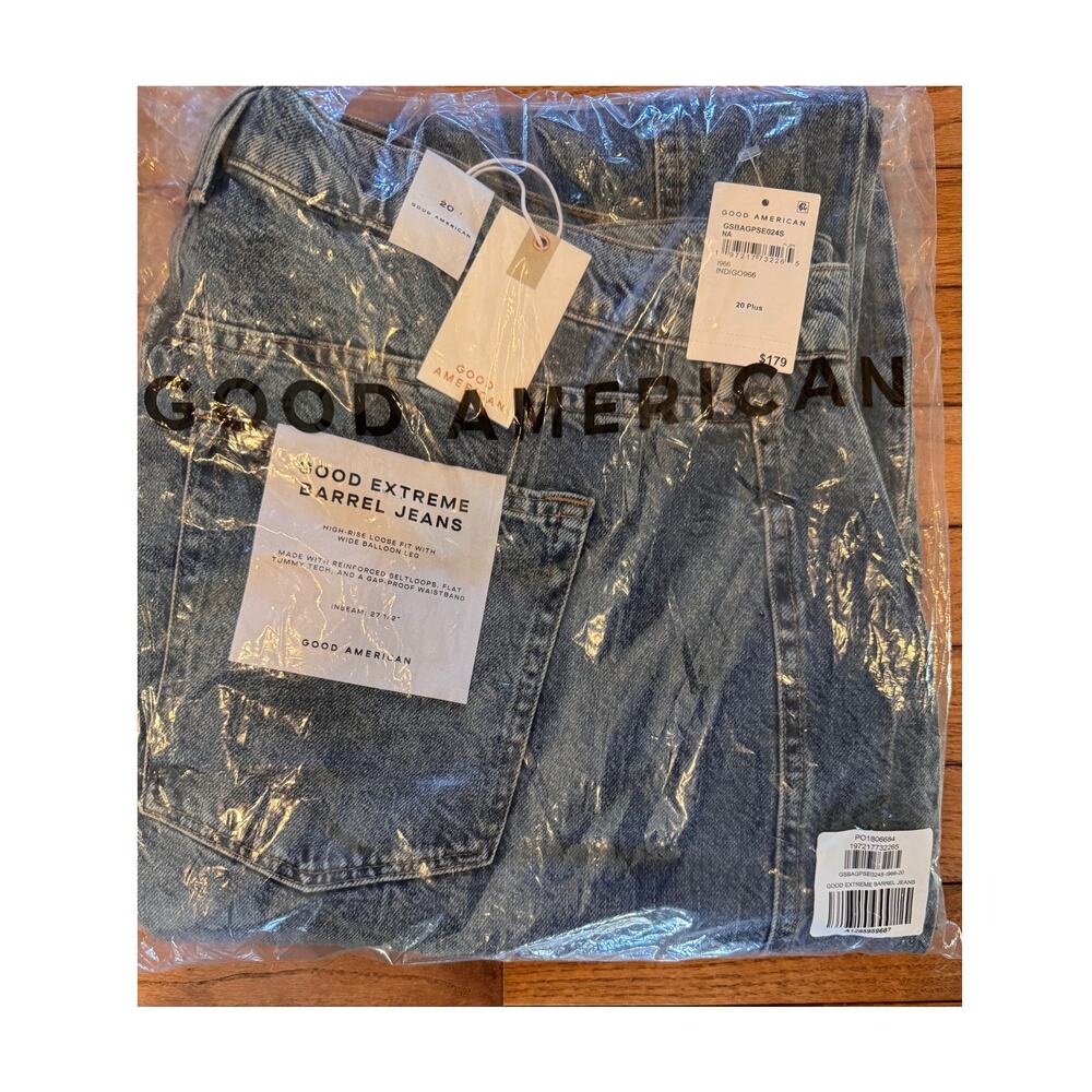 Good American Good Extreme Barrel Jeans – Size 20 / 27.5 Inseam - Med wash - NWT - Picture 9 of 10